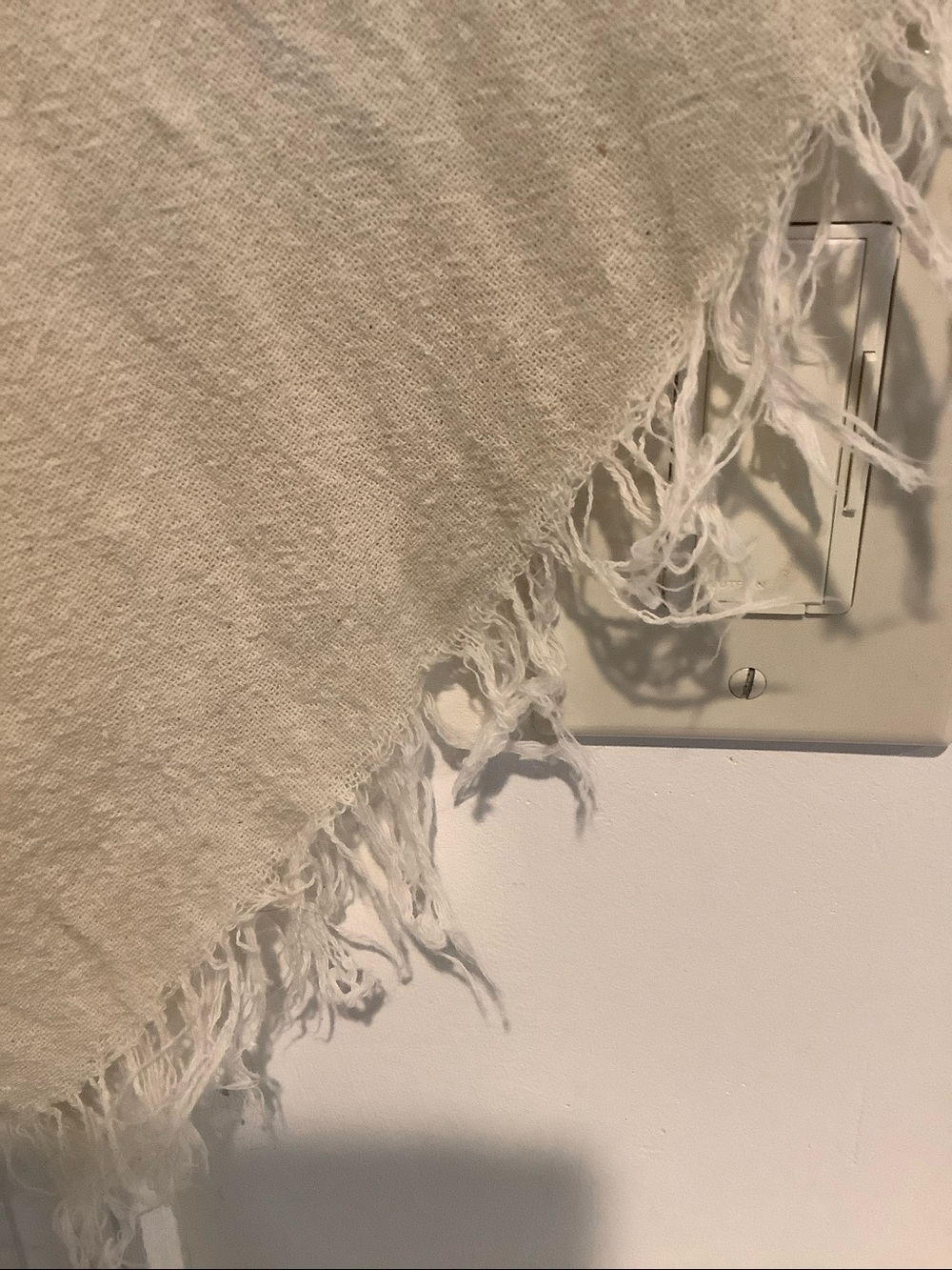 CHINTAMANI Cream 100% Cotton Fringe Indie Open Tie Front Bohemian Top/Jacket M - Picture 3 of 8